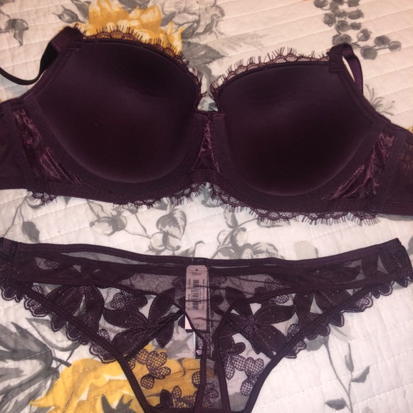 Victoria’s Secret African Violet Lined Demi & Thong 34D/M NWT - Picture 6 of 6